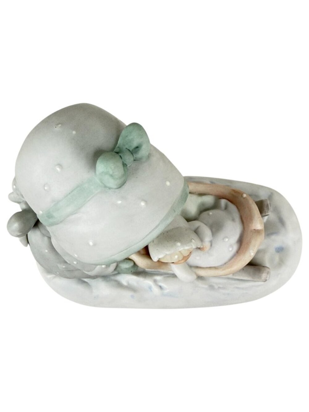 Precious Moments January Figurine Girl With Baby Sled 1987 Enesco New With Box - Picture 8 of 12